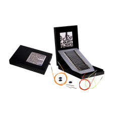 41620 Knit Pro Подарочный набор Interchangeable Needle Set съемных спиц для вязания Karbonz карбон, черный, 8 видов спиц в наборе
