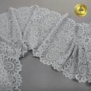 Кружево-стрейч KRUZHEVO арт.TBY.YSTL00839 шир.205мм цв.L2475 серый уп.25м