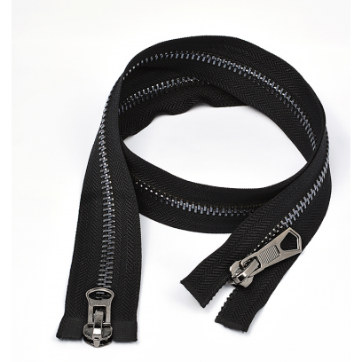 Молния MaxZipper мет. №8 черный никель шлиф.звено, 2 замка, 110 см цв.F322 черный уп.10шт
