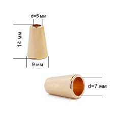 Наконечник для шнура металл TBY OR.0305-5331 (13.8х9мм) цв.золото уп. 100шт