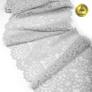Кружево-стрейч KRUZHEVO арт.TBY.YSTL00839 шир.205мм цв.L2475 серый уп.25м