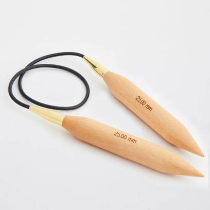 35804 Knit Pro Спицы круговые для вязания Jumbo Birch 35мм/100см, береза, натуральный