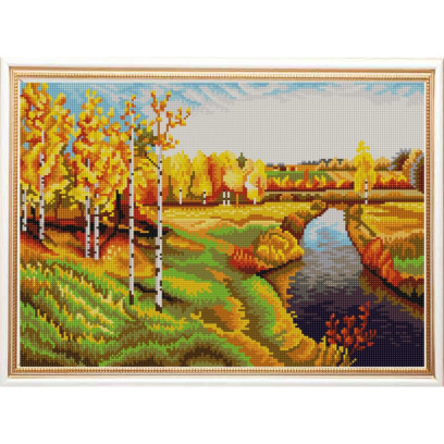Рисунок на ткани (Бисер) КОНЁК арт. 9959 Золотая осень (И. Левитан) 29х39 см