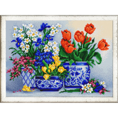 Рисунок на ткани (Бисер) КОНЁК арт. 9960 Цветочный бум 29х39 см