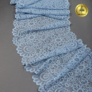 Кружево-стрейч KRUZHEVO арт.TBY.YSTL00839 шир.205мм цв.L3090 голубой уп.25м