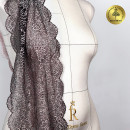 Кружево-стрейч KRUZHEVO арт.TBY.40992 шир.240мм цв.L168 серебристый пион+черный уп.3м
