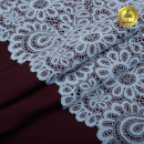 Кружево-стрейч KRUZHEVO арт.TBY.YSTL00839 шир.205мм цв.L3090 голубой уп.25м