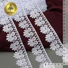 Кружево гипюр арт.TBY.C01330B шир.38мм цв.01 белый уп.13,25м