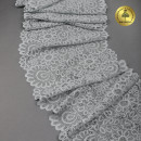 Кружево-стрейч KRUZHEVO арт.TBY.YSTL00839 шир.205мм цв.L2475 серый уп.25м