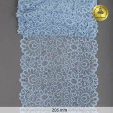 Кружево-стрейч KRUZHEVO арт.TBY.YSTL00839 шир.205мм цв.L3090 голубой уп.25м