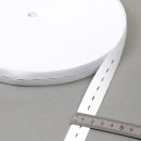 Резинка TBY вязаная Перфорированная 20мм белый рул.40м