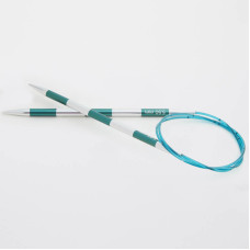42089 Knit Pro Спицы круговые для вязания SmartStix 4мм/80см, алюминий, серебристый/изумрудный
