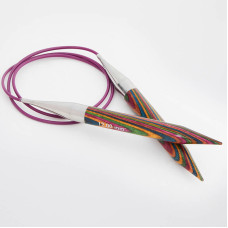 21362 Knit Pro Спицы круговые для вязания Symfonie 12мм/100см, дерево, многоцветный