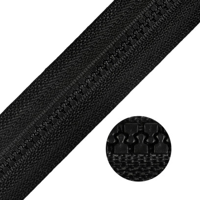 Молния MaxZipper рулонная трактор №5 цв.F322 черный уп.100м