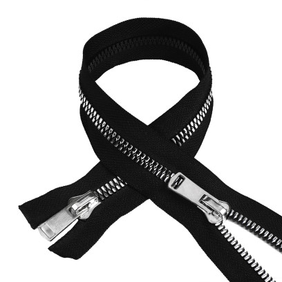 Молния MaxZipper трактор №8 2 замка TT, 100см, цв.черн/серебро уп.50шт