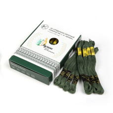 Нитки мулине цв.3704 зеленый 24х8м С-Пб
