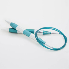 42097 Knit Pro Спицы круговые для вязания SmartStix 9мм/80см, алюминий, серебристый/изумрудный