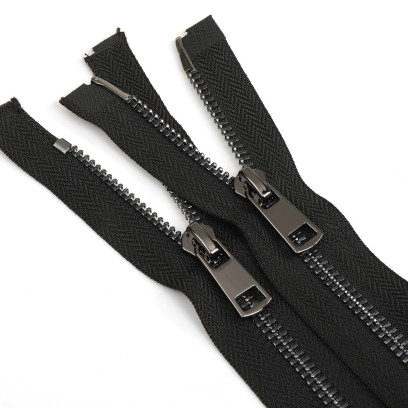 Молния MaxZipper мет. Титан №5 2 замка черный никель 90см цв.F322 черный уп.10 шт