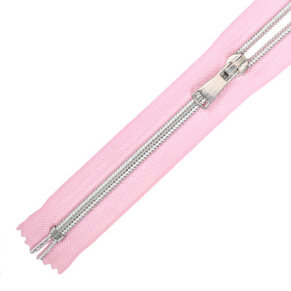 Молния MaxZipper спираль №5 декор. н/р 18см цв.S207 св.розовый уп.50шт