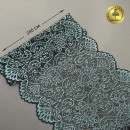 Кружево-стрейч KRUZHEVO арт.TBY.40992 шир.240мм цв.т.зеленый+св.зеленыйуп.25м