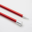 47304 Knit Pro Спицы прямые для вязания Zing 6,5мм/35см, алюминий, коралловый, 2шт